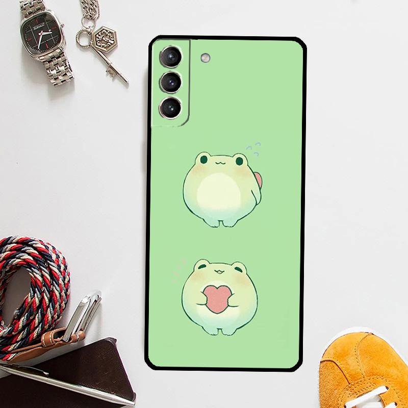 Мятно-зеленый Чехол-гриб с лягушкой для Samsung Galaxy S25 Ultra S20 S21 S22 S23 Plus S24 Ultra S9 S10 S25 FE Чехол Coque
