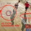 45.72cm Basketball Rim Replacement, Wall Door Mounted, Heavy Duty Flex Rim Goal with Net, Fits In-Ground & Wall-Mounted Hoops, Indoor/Outdoor (Red)