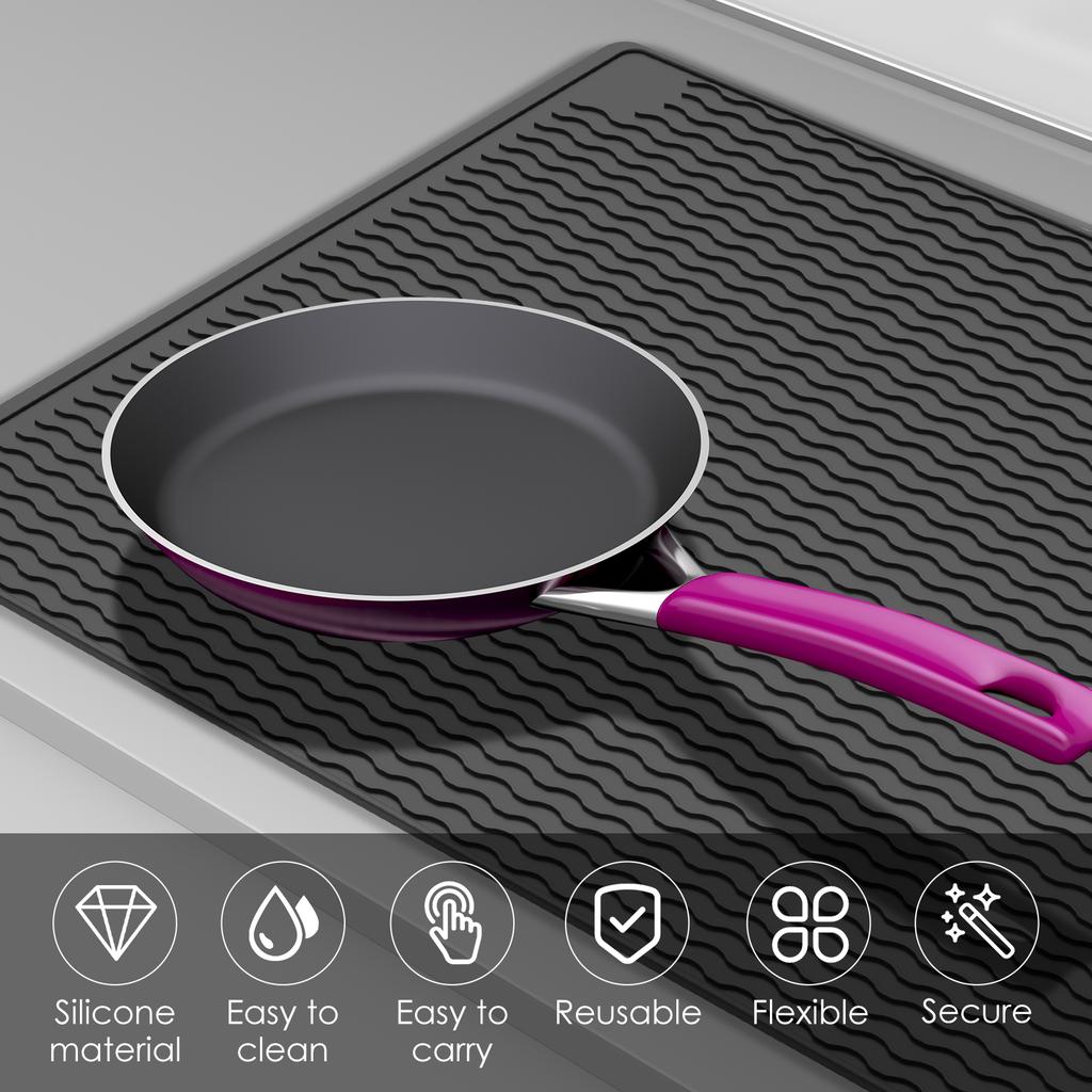 Silicone Stove Cover Mat Electric Stove Top Cover 71x50cm Foldable Hob Cover Heat Resistant Cooktop Cover Foldable Hob Protector