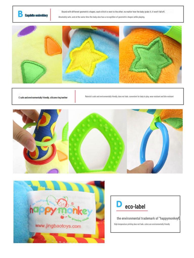 Счастливая обезьянка жираф подвесная успокаивающая игрушка для коляски для новорожденных