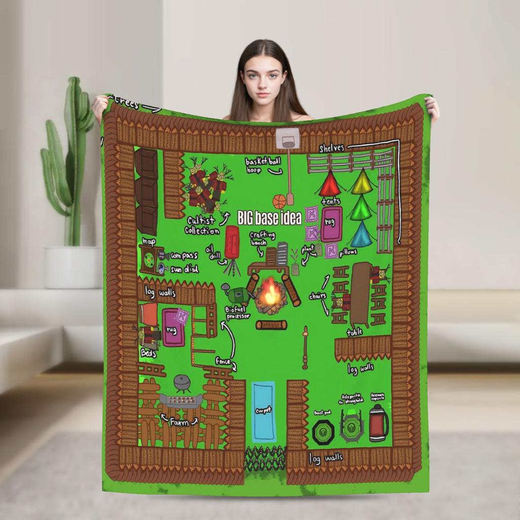 Horror Games 99 Nights in the Forest Blanket Plush Funny Warm Throw Blankets for Chair Covering Sofa Summer