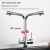 Rotatable Brass Kitchen Faucet: 3-in-1 Hot & Cold Water Purification with Splash-Proof Design