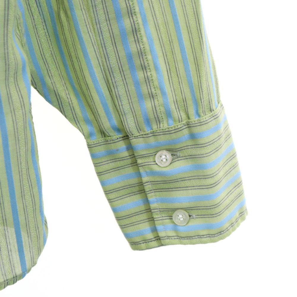 ENOURO BY ENRO винтажная рубашка 70-х годов в полоску с длинным рукавом, зеленая система, мужская, б/у