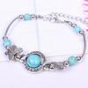 Women's Turquoise Beads Bracelet Charming Alloy Bangle Jewelry Gift