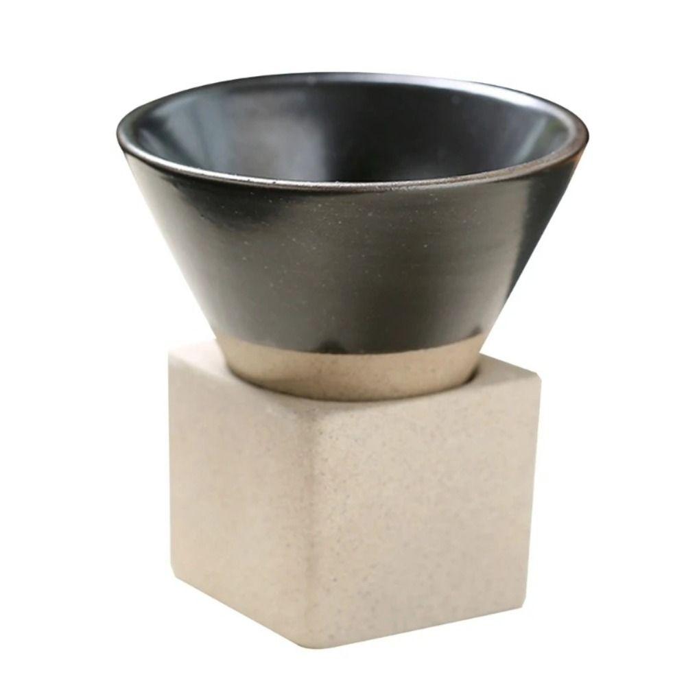 Creative Vintage Ceramic Coffee Mugs 100ml with Base Afternoon Tea Cup Triangular Cone Shape Coffee Cup Home