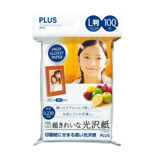 Plus Photo Paper, Super Beautiful Glossy Paper, L Size, 100 Sheets IT-100L-GC 46083