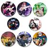 32/44/58mm Anime Demon Slayer Brooches Kamado Tanjirou Tsuyuri Kanao Hashibira Inosuke Rengoku Kyoujurou Agatsuma Zenitsu Akaza Badge Lapel Pins
