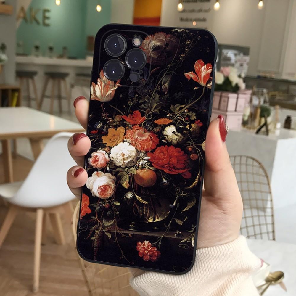 Classic Painting Flower Aesthetic Art Phone Case Silicone Soft for iphone 16 15 14 13 12 11 Pro Mini XS MAX Plus X Cover