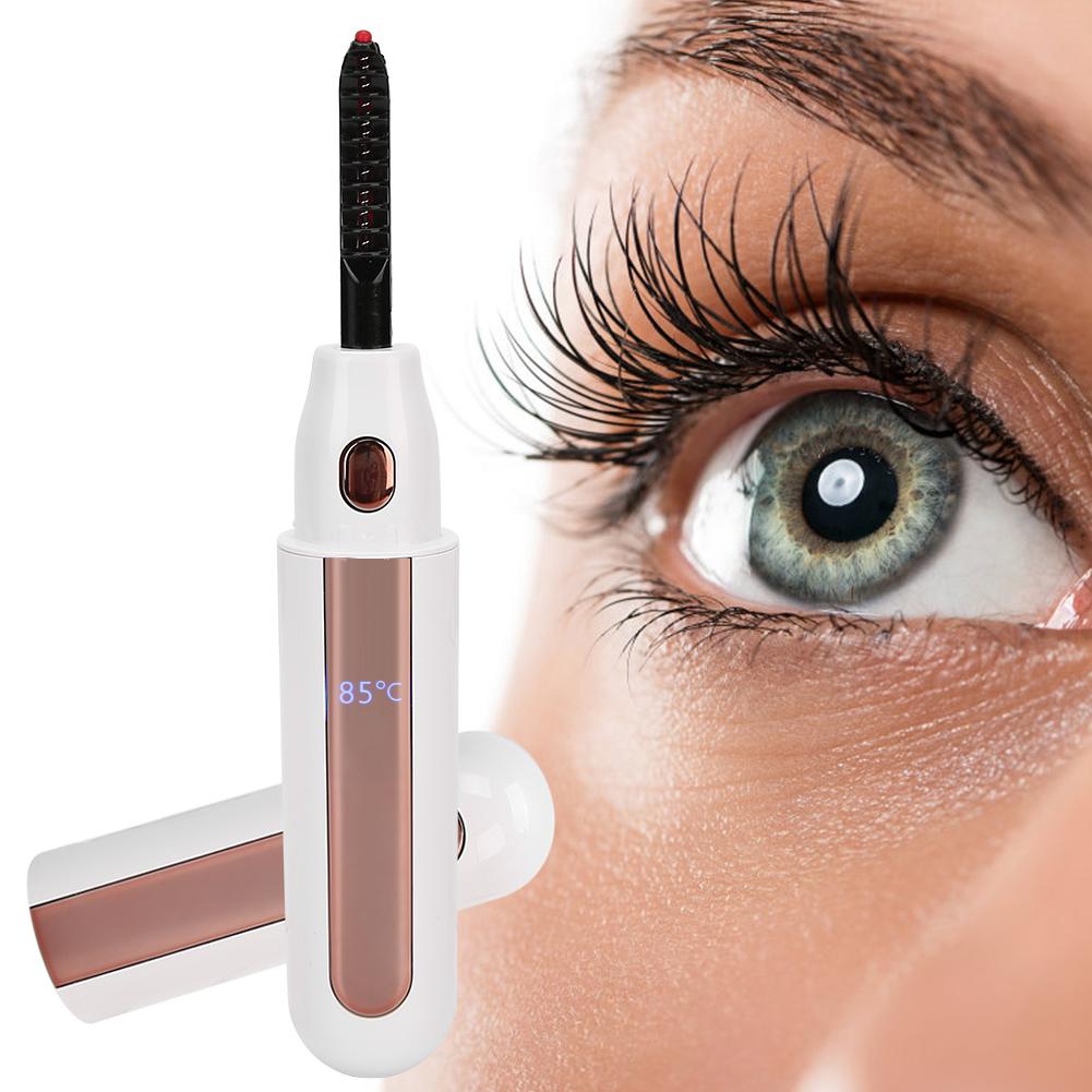 Eyelash Curler Natural Electric Eyelash Curler Fast Heating Long Lasting Eyelash Curling ToolWhite