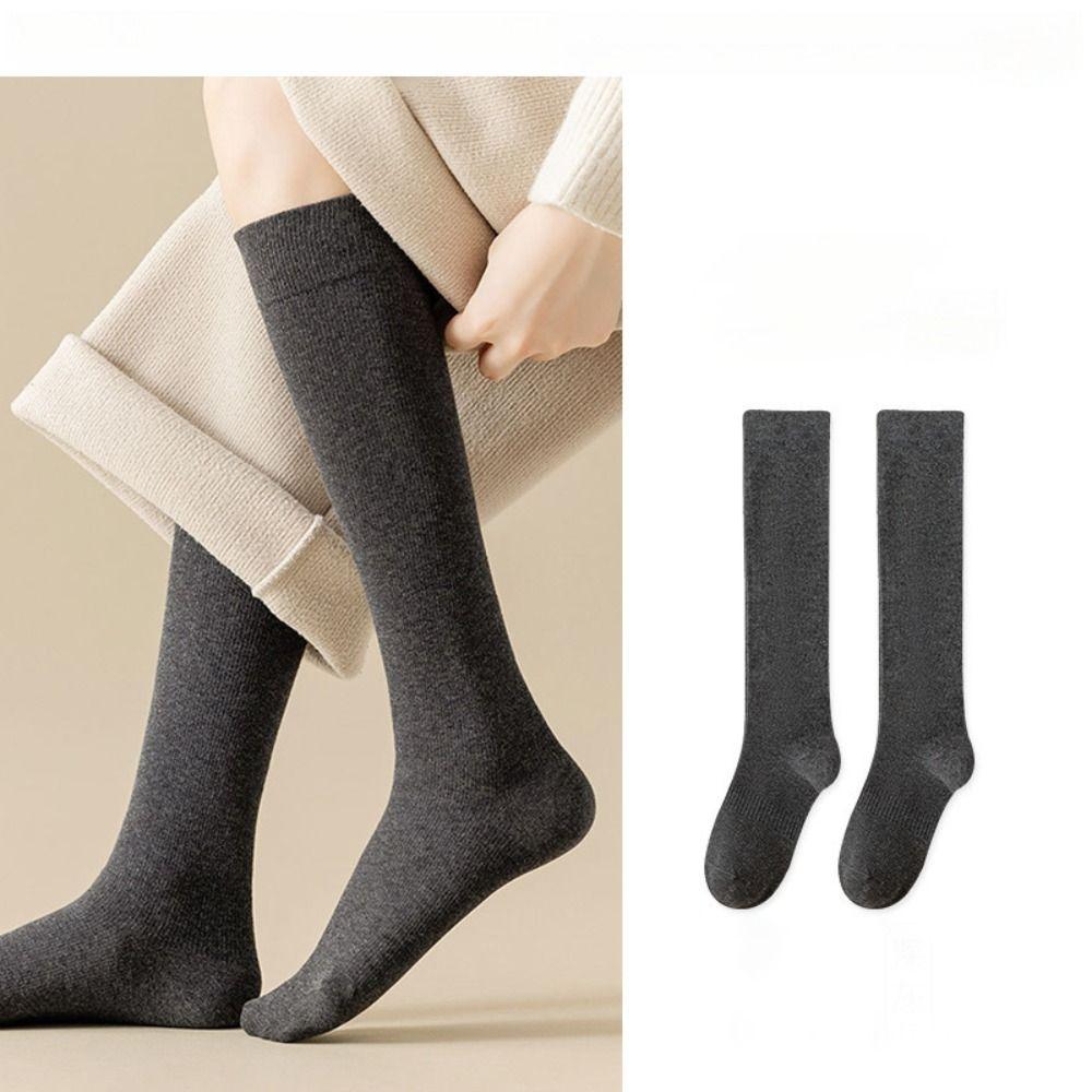 Cotton Stockings Knee High Women Hosiery Solid Color Women Long Socks Ladies Girls