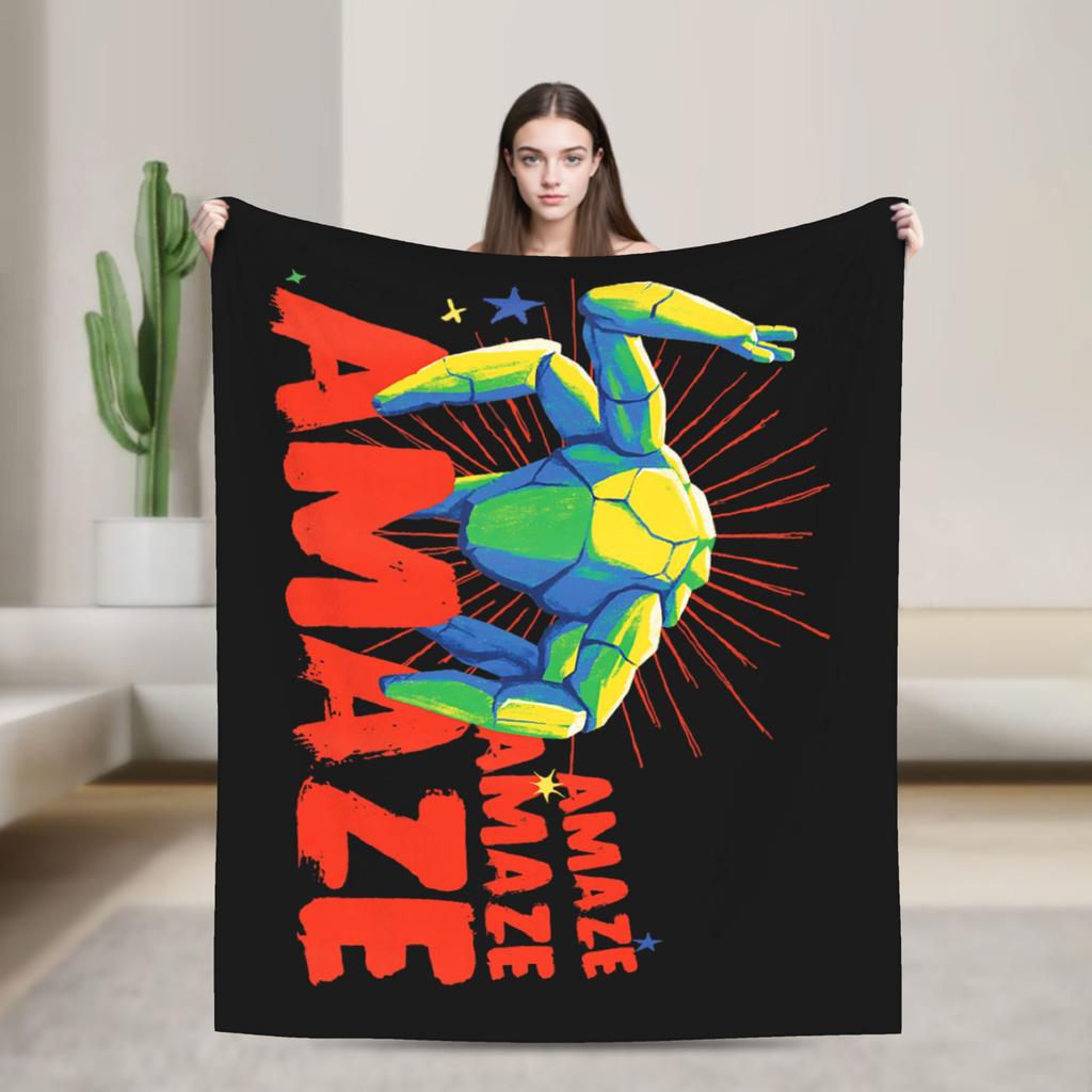 Project Hail Mary Amaze Eridani-Rocky Flannel Fashion Blanket Neon Portrai Funny Throw Fashion Blanket Sofa Bedding Lounge Super Soft