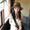 Wide Brim Straw Bucket Hat Summer Visor Cap American Women's Straw Hat  Travel