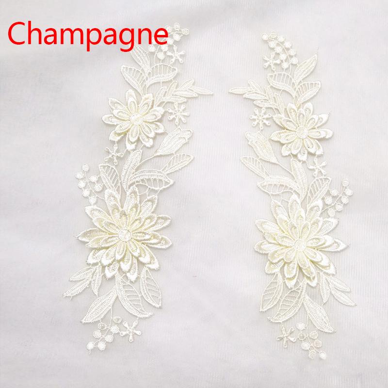 1 пара свадебных 3D кружевных бейок, вышивка, аппликация, нашивки «сделай сам», цветок, ткань, ремесло