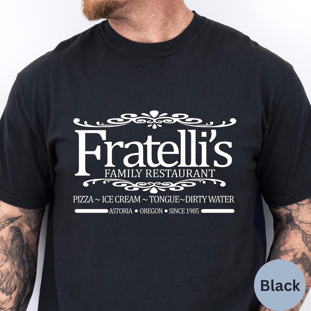 Goonies Shirt and kids T-Shirt, Fratelli's Family Restaurant, 80s Movie, Comfort Colors® Cotton TShirt and kids T-Shirt