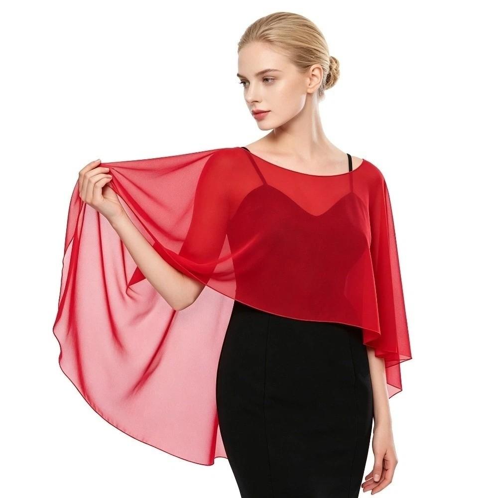 Elegant Sheer Shawl Top Loose Fit Chiffon Sunscreen Outerwear Chiffon Cover Up  Vacation