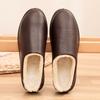 Пара домашних хлопковых туфель, женская ПУ водонепроницаемая теплая обувь, родильная обувь, хлопковые тапочки, сумка и плюшевые тапочки, мужские зимние толстые подошвы