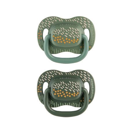 CANPOL 34/930 Silicone symmetrical soother 0-6 m MOUNTAINS 2 pcs. green