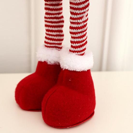 Рождественская плюшевая кукла-украшение, набивная стоящая фигурка снеговика/Деда Мороза/оленя с выдвигающимися длинными ногами