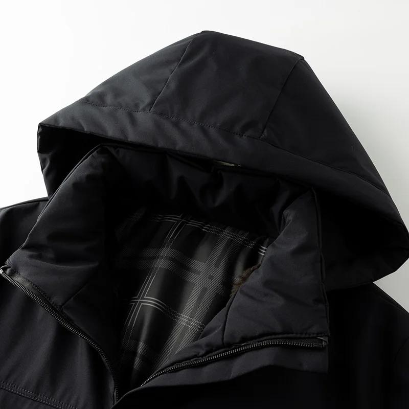 Fall/winter Detachable Collar and Fleece Casual Dad Outfit with All-in-one Hooded Baggy Plus-size Men's Wear