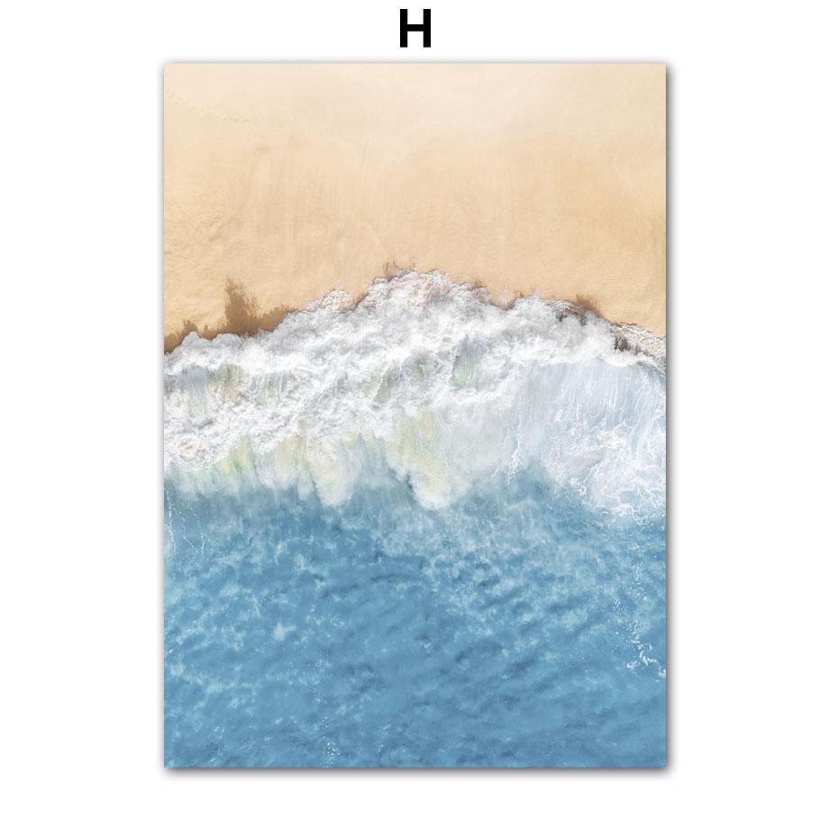 Волна, песок, синий пляж, лодка, настенная живопись, холст, плакаты на скандинавскую тему и принты, украшения для гостиной, дома, фотографии