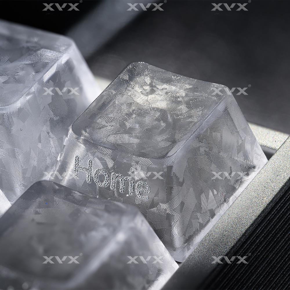 XVX Полупрозрачные боковые гравированные кейкапы с текстурой Ice Carbon для магнитных механических клавиатур