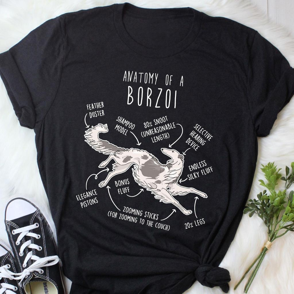 Silver and White Borzoi Shirt, , , Cute Piebald Russian Hunting Sighthound T-shirt, Funny Dog Lover Gift, Pet Tee, Dog Mom Dog Dad
