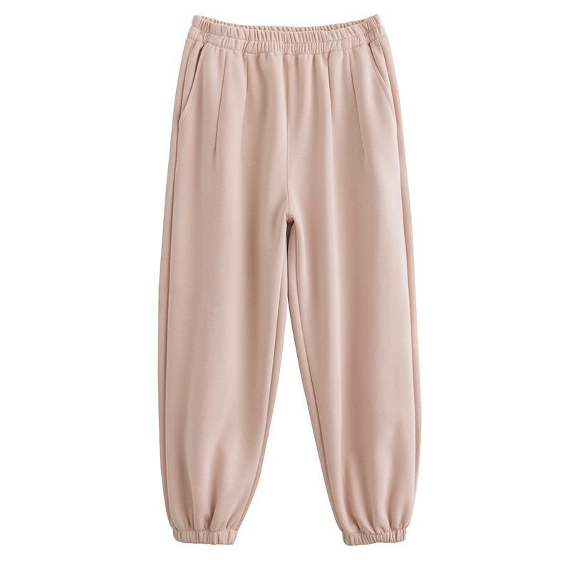 ! Осень и зима вышитые спортивные штаны женские с высокой талией свободные повседневные штаны с завязками на щиколотках парные широкие штаны-шаровары