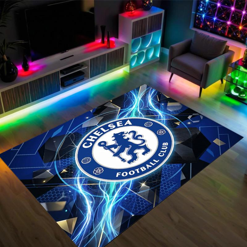 Дизайн Chelsea FC Хрустальный Велюровый Ковер Уютный Не?Нескользящий ковер с принтом для спальни, гостиной, прихожей