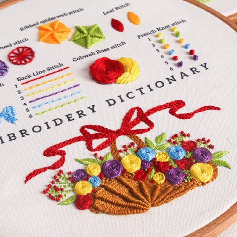 Стартовый набор для вышивания - для начинающих, взрослых, детей, любителей DIY, набор для практики вышивки стежками - с инструкциями по выбору цветных ниток
