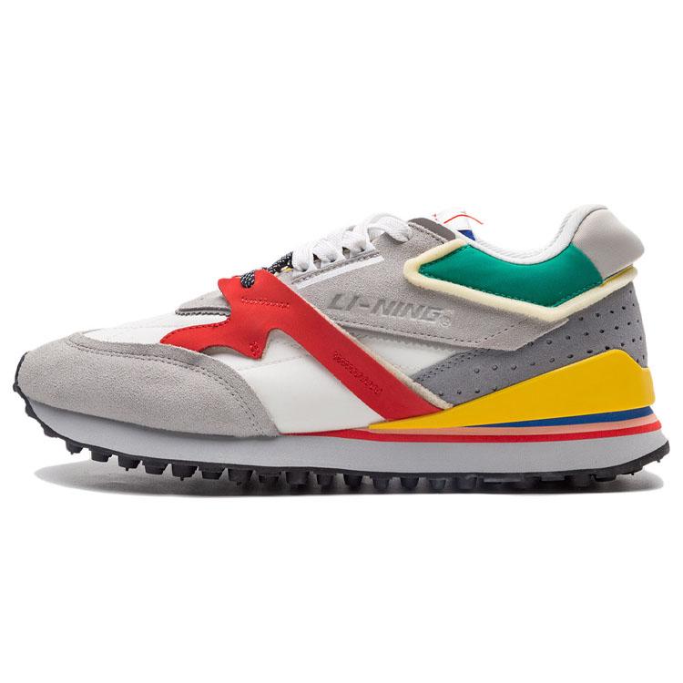 Li Ning Модные, нескользящие, износостойкие, легкие, низкие, повседневные кроссовки для мужчин, бело-серые AGCP313-1