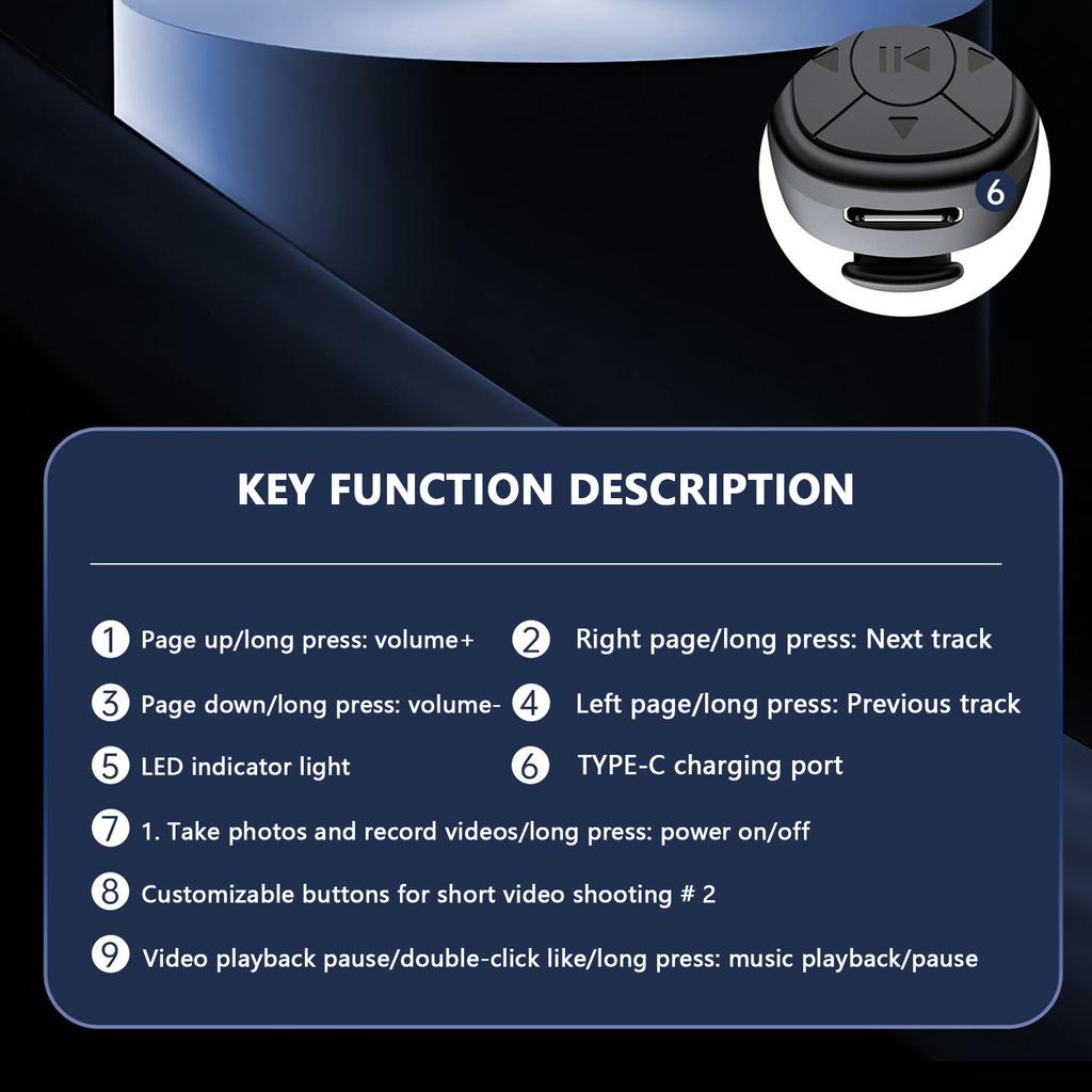 Многофункциональная Bluetooth-камера для селфи, Bluetooth-кольцо дистанционного управления, удобный пульт дистанционного управления