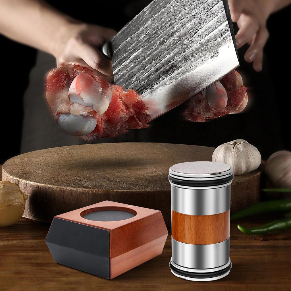 Новая точилка для ножей с магнитным держателем для ножей, набор алмазных точильных камней с углом 15 и 20 градусов, кухонный аксессуар