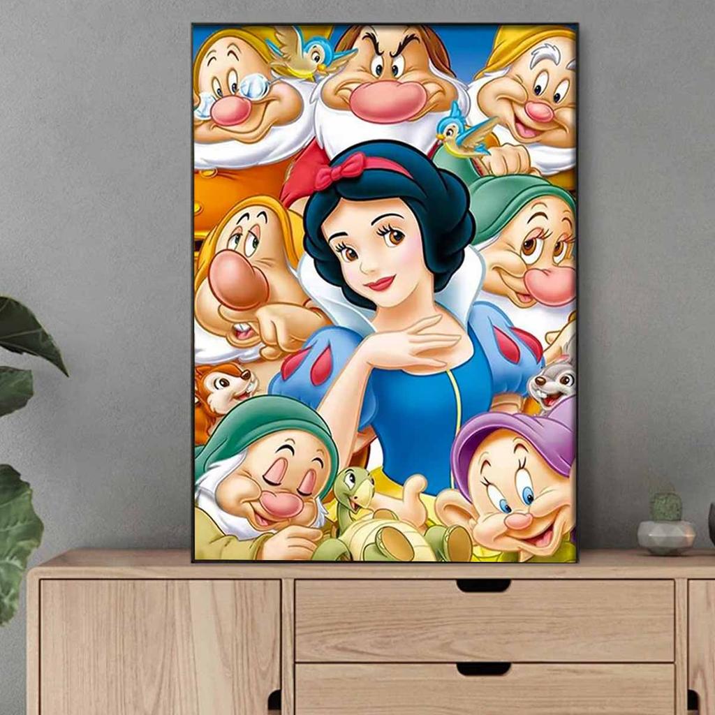 DIY Diamond Painting Princess and Dwarf Cross Stitch Kit Mosaic Art Diamond Painting Full Circle Diamond Home Decoration