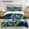 Постельное белье с узором Seattle Seahawks Комплект одеял Покрывало Наволочка Домашний Декор Подарок на День Рождения (1 пододеяльник + 2 наволочки, без наполнителя)