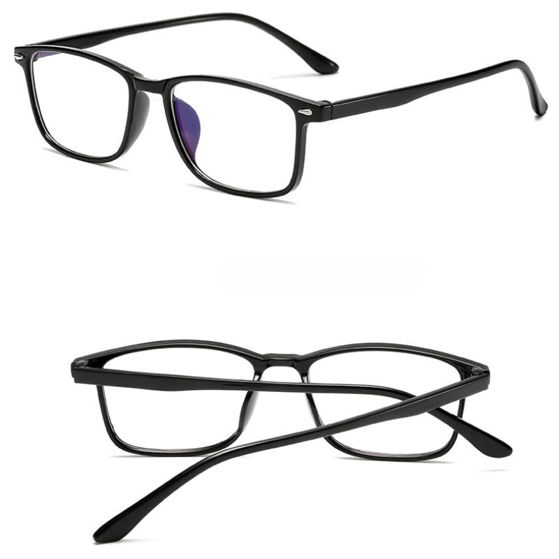 Unisex Design Myopia Prescription Lenses Eyeglasses TR90 Material Anti Blue Light Rectangle Eyewear for Computer Reading Presbyopia Eye Protection
