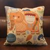 Ethnic Style Elephant Sofa Pillow, Cat Embroidered Cushion Cover, Pillowcase Cover (Without Pillow Core)