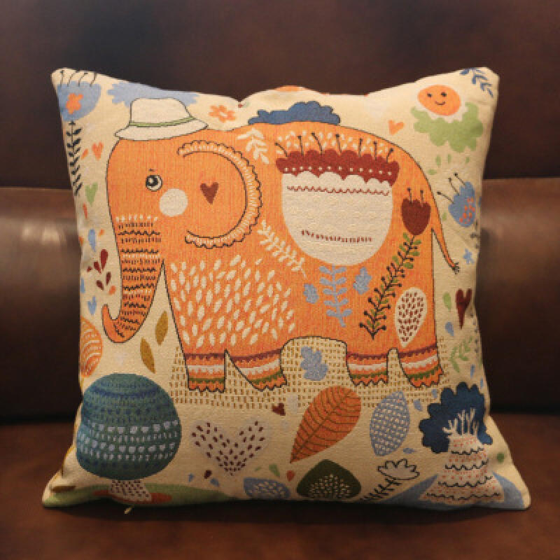 Ethnic Style Elephant Sofa Pillow, Cat Embroidered Cushion Cover, Pillowcase Cover (Without Pillow Core)