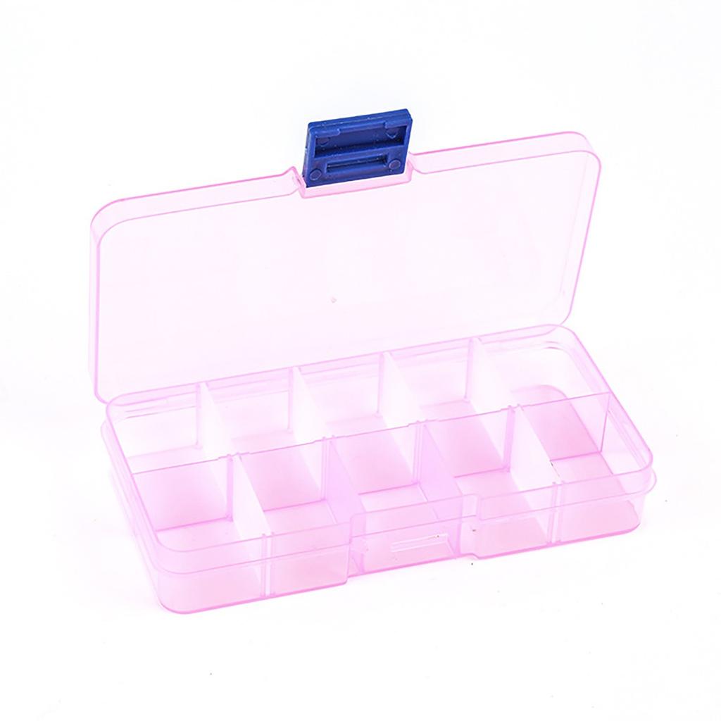 Foldable 10 Compartment Jewelry Bead Nail Tips Storage Box