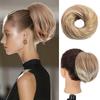 Synthetic Short Straight Wig Extensions Elastic Donut  Bun Chignon Scrunchies Hairpieces Ponytail For Women Daily Use
