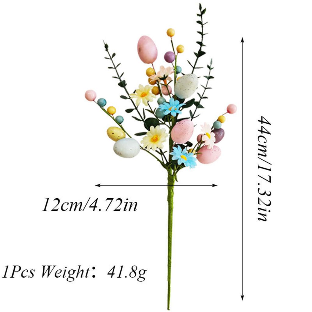 Easter Decorations Artificial Floral Easter Egg Picks Spring Stems Plastic Flower Decor Home Vase Filler Table Home Decor