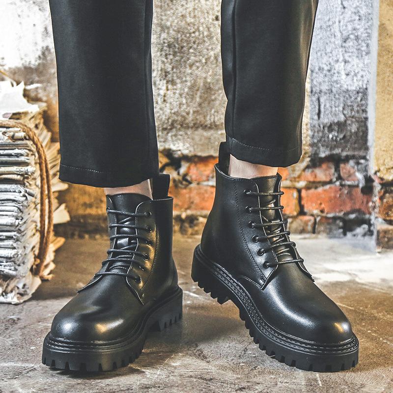 Ботинки Martin мужские кожаные высокие ботинки в британском стиле с толстой подошвой и средним голенищем 12511-J