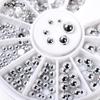 kads Украшение для ногтей с серебряным жемчугом, круглые украшения с плоским дном, полукруг, стразы для дизайна ногтей, стразы для ногтей