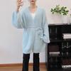 Autumn and Winter Lace-up Loose Knitted Cardigan Medium and Long Temperament Advanced Sense Gentle Wind Sweater Jacket Women