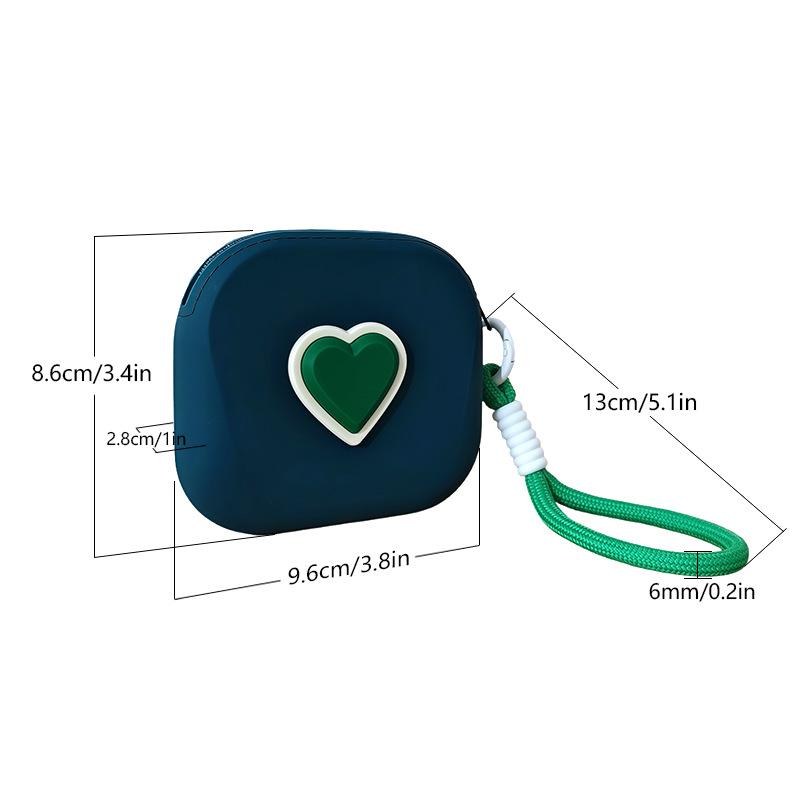 Маленькая квадратная сумка в форме сердца для беспроводных наушников, держатель для карт и кошелек для монет, подходит для дня рождения, праздничной вечеринки, Рождества