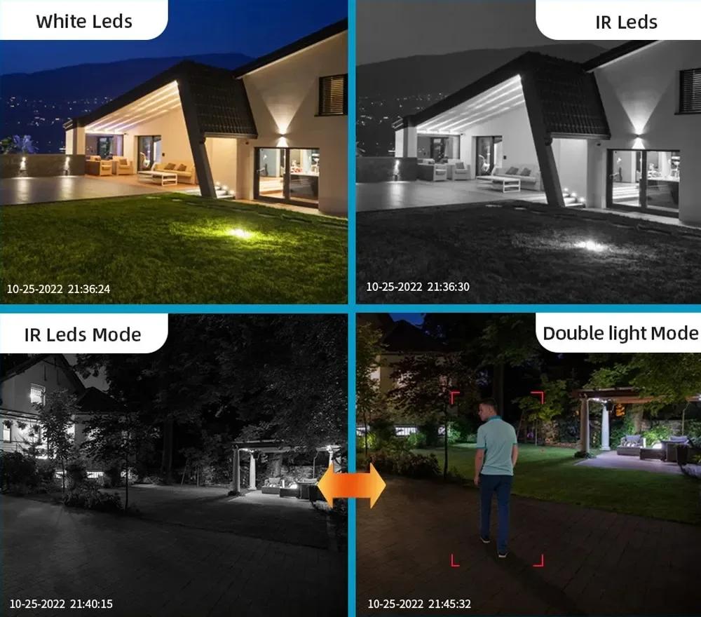 EU наружная беспроводная камера видеонаблюдения 360° Wifi 10MP двойной объектив два экрана IP-камера безопасности водонепроницаемая умный дом PTZ CCTV