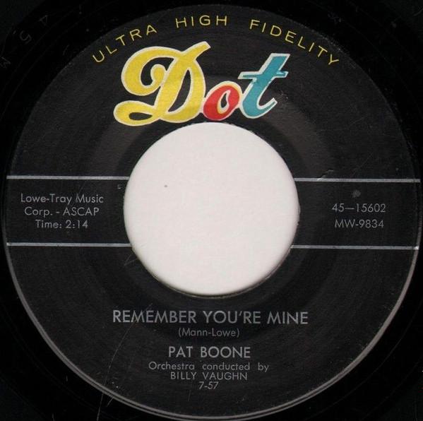 7inch Record PAT BOONE - There's A Gold Mine In The Sky / Re 4515602 Dot Records 1957 US Rock Used
