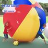 Large Inflatable Beach Ball for Outdoor Parent-Child Games - PVC Three-Color Elastic Football