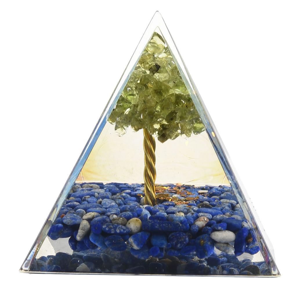 Energy Pyramid Orgonite Healing Crystals Chakra Tool 5*5*5cm Natural Amethyst Handmade Gift Home Office Decor