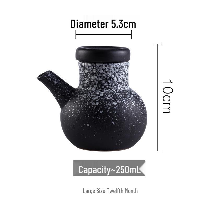 Large Ceramic Vinegar and Soy Sauce Bottle for Japanese Cuisine - Oil and Seasoning Container for Kitchen.