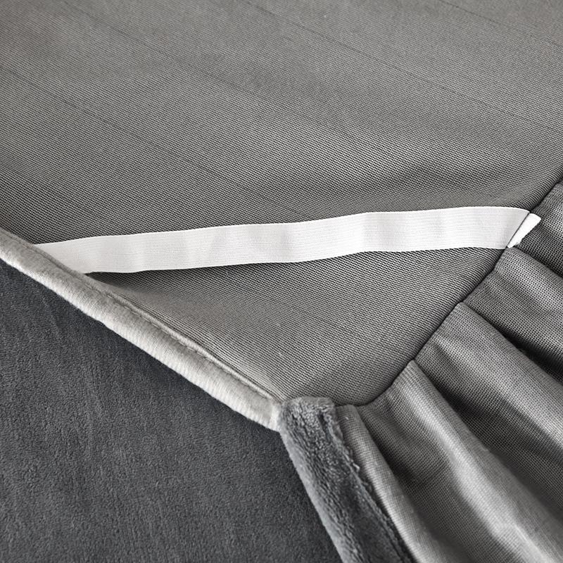 Однотонная юбка-кровать, бархатное покрывало на зимнюю кровать, приятные для кожи защитные наматрасники, домашнее покрывало roupa de cama (Нет наволочки)